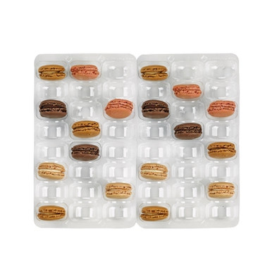 Insert for 48 Macarons (6x8) with Clip Closure - 20oz D:1.85in L:14.17in W:10in 1.18in - 100 pcs Questions & Answers